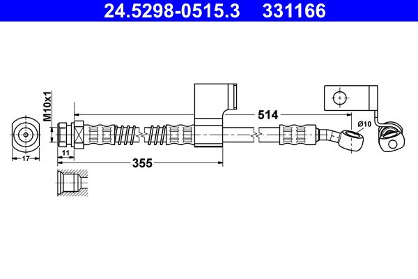 ATE 24.5298-0515.3 Brake Hose