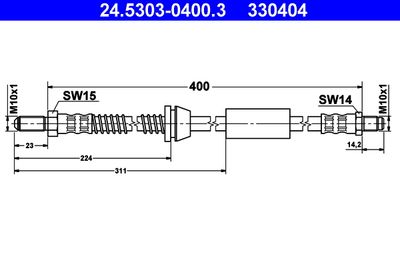 Brake Hose ATE 24.5303-0400.3