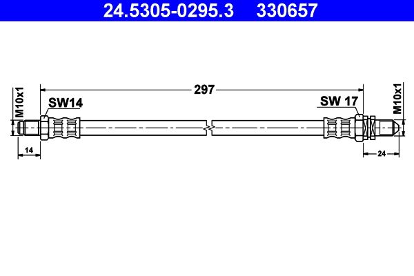 ATE 24.5305-0295.3 Brake Hose