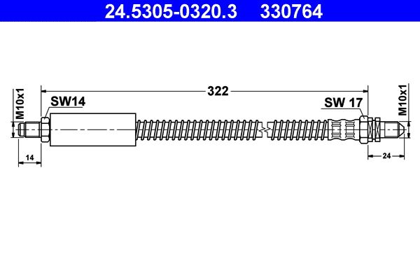 ATE 24.5305-0320.3 Brake Hose