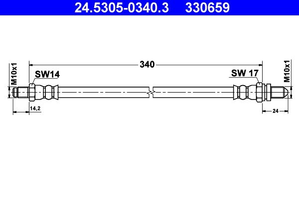 ATE 24.5305-0340.3 Brake Hose