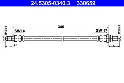Brake Hose ATE 24.5305-0340.3