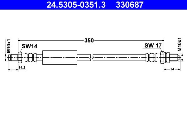 ATE 24.5305-0351.3 Brake Hose