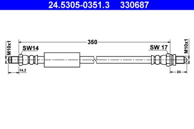 Brake Hose ATE 24.5305-0351.3