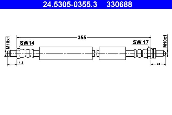 ATE 24.5305-0355.3 Brake Hose