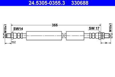 Brake Hose ATE 24.5305-0355.3