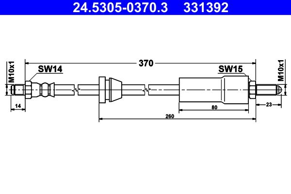 ATE 24.5305-0370.3 Brake Hose