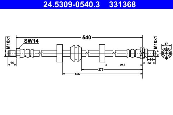 ATE 24.5309-0540.3 Brake Hose