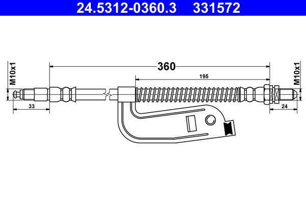 ATE 24.5312-0360.3 Brake Hose