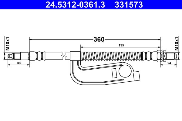 ATE 24.5312-0361.3 Brake Hose