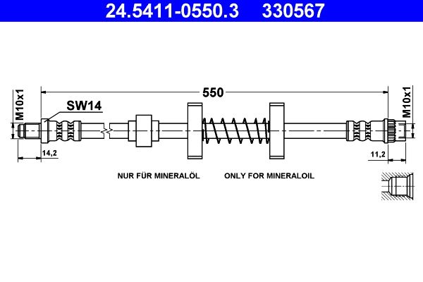 ATE 24.5411-0550.3 Brake Hose