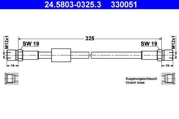 ATE 24.5803-0325.3 Clutch Hose