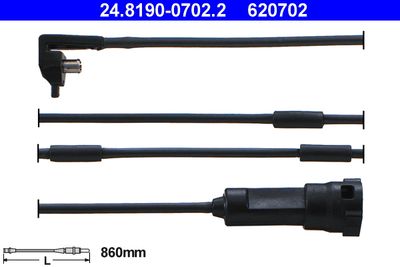 Warning Contact, brake pad wear ATE 24.8190-0702.2