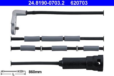 Warning Contact, brake pad wear ATE 24.8190-0703.2