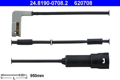 Warning Contact, brake pad wear ATE 24.8190-0708.2