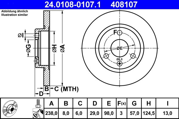 ATE 24.0108-0107.1 Brake Disc