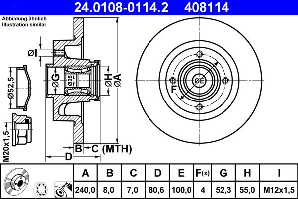 ATE 24.0108-0114.2 Brake Disc