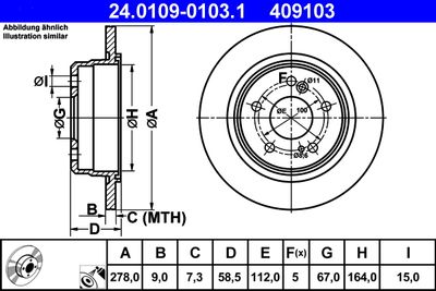 Brake Disc ATE 24.0109-0103.1