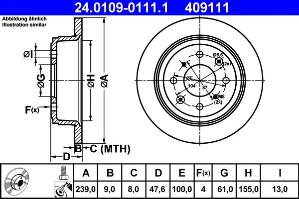 ATE 24.0109-0111.1 Brake Disc
