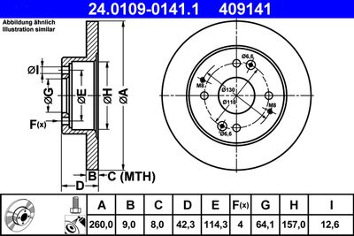 Brake Disc ATE 24.0109-0141.1