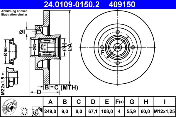 ATE 24.0109-0150.2 Brake Disc