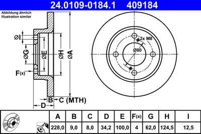 Brake Disc ATE 24.0109-0184.1