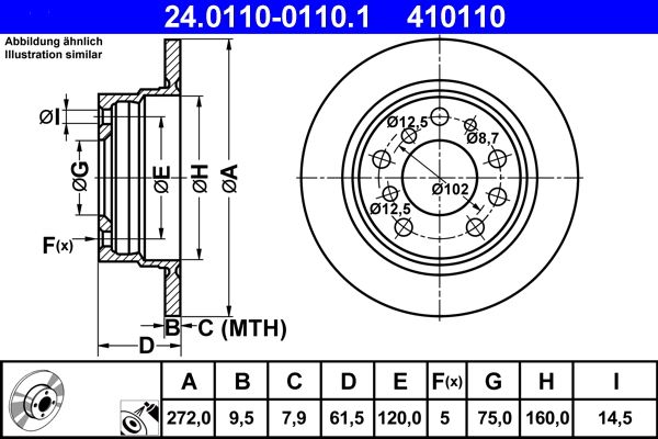ATE 24.0110-0110.1 Brake Disc