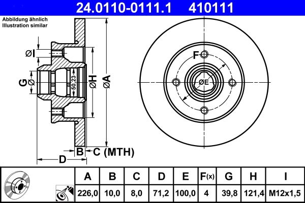 ATE 24.0110-0111.1 Brake Disc