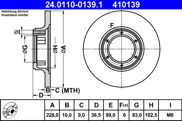ATE 24.0110-0139.1 Brake Disc