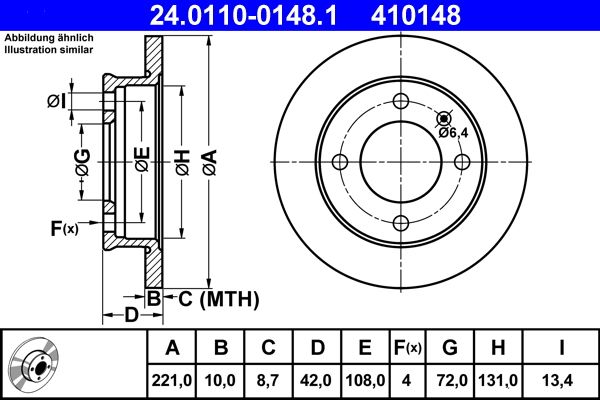 ATE 24.0110-0148.1 Brake Disc