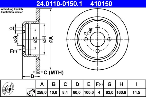 ATE 24.0110-0150.1 Brake Disc