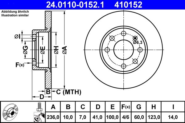 ATE 24.0110-0152.1 Brake Disc