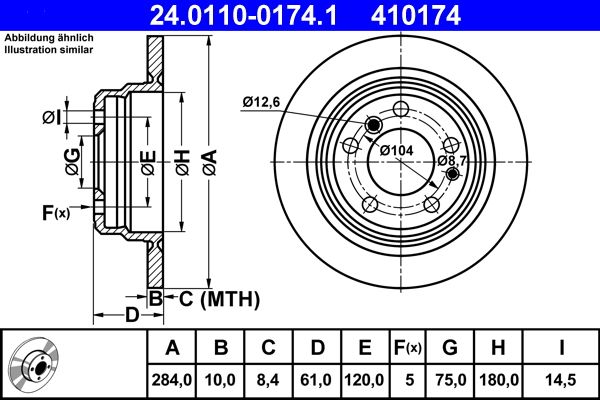 ATE 24.0110-0174.1 Brake Disc