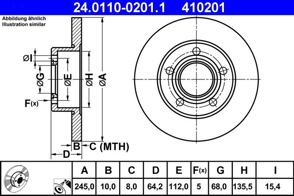 ATE 24.0110-0201.1 Brake Disc