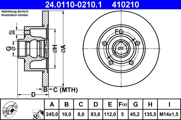 ATE 24.0110-0210.1 Brake Disc