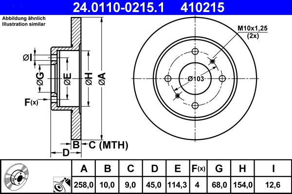 ATE 24.0110-0215.1 Brake Disc