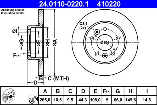 ATE 24.0110-0220.1 Brake Disc
