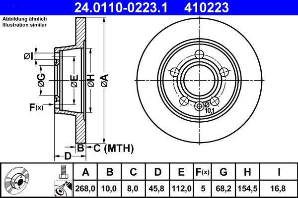 ATE 24.0110-0223.1 Brake Disc