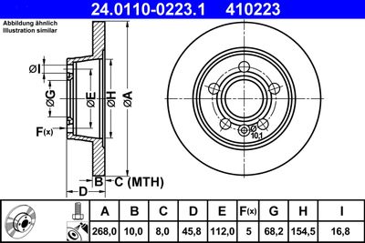 Brake Disc ATE 24.0110-0223.1