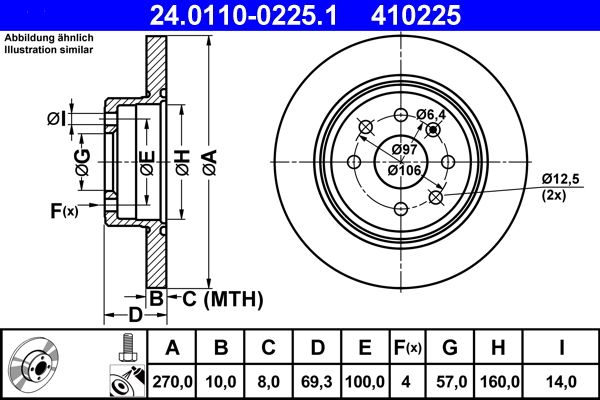 ATE 24.0110-0225.1 Brake Disc