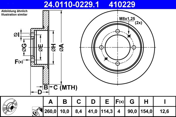 ATE 24.0110-0229.1 Brake Disc