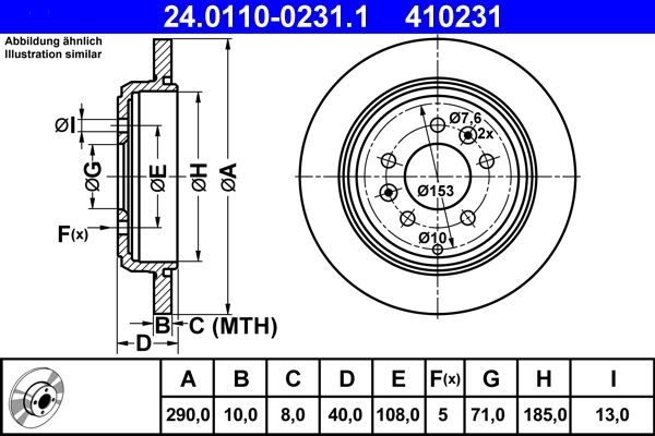 ATE 24.0110-0231.1 Brake Disc