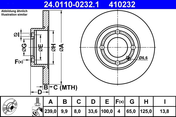 ATE 24.0110-0232.1 Brake Disc