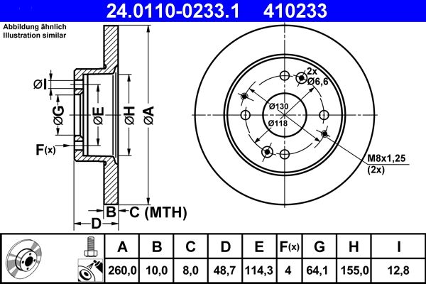 ATE 24.0110-0233.1 Brake Disc