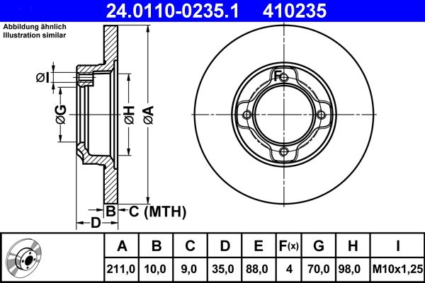 ATE 24.0110-0235.1 Brake Disc