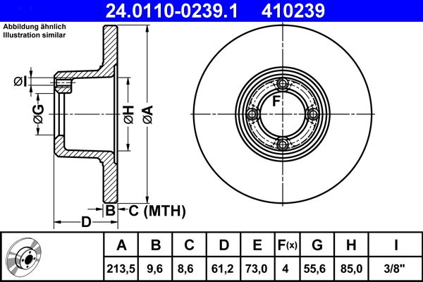 ATE 24.0110-0239.1 Brake Disc