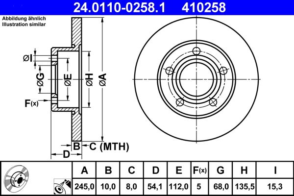 ATE 24.0110-0258.1 Brake Disc