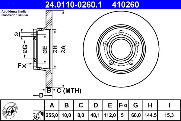 ATE 24.0110-0260.1 Brake Disc