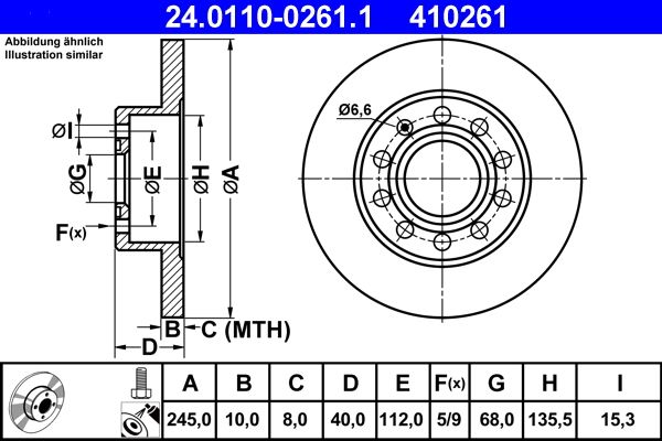 ATE 24.0110-0261.1 Brake Disc