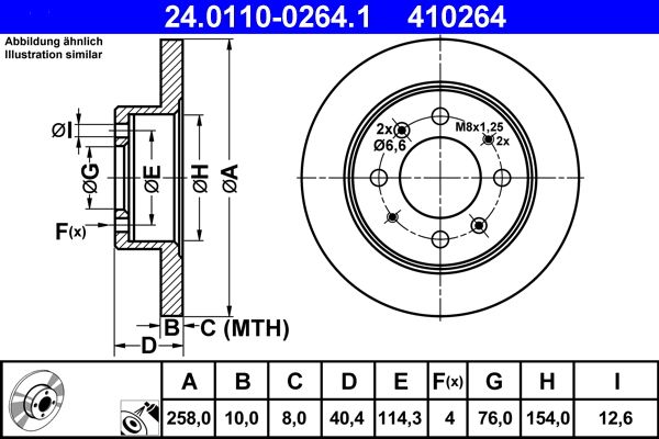 ATE 24.0110-0264.1 Brake Disc